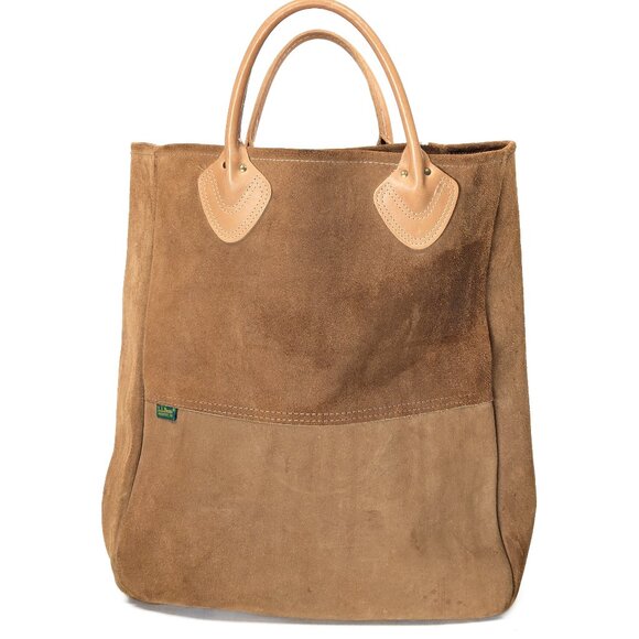 L.L. Bean Vintage Brown Suede Boat and Leather Tote - Picture 3 of 16